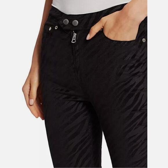 Rag & Bone Nina Black Zebra High Rise Ankle Skinny Pants - Picture 2 of 7